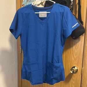 Skechers Blue Fitted Short Sleeve Buttoned Tee